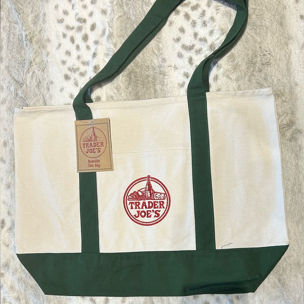 Trader Joe's large green tote bag